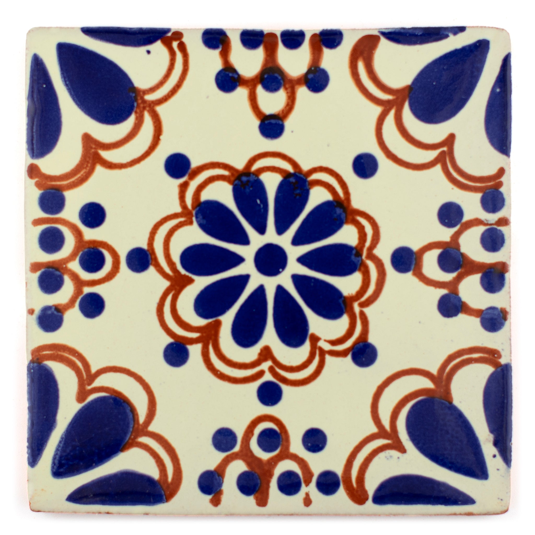 Lace blue & terracotta