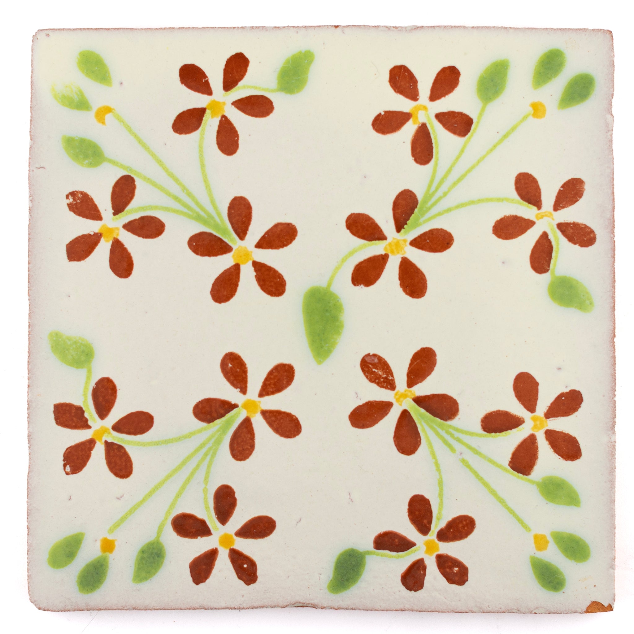 Violets terracotta & green