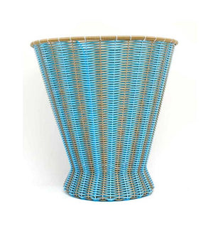 Sky blue & gold paper basket