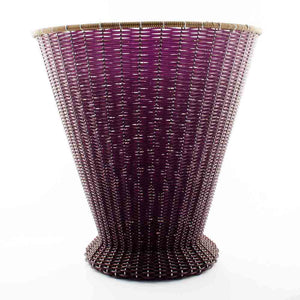 Aubergine with gold rim paper basket