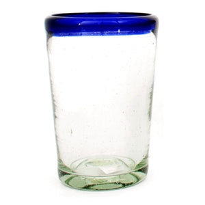 Clear with a blue rim tumbler