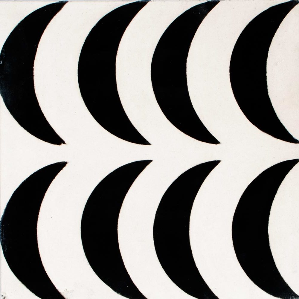 New moon encaustic tile