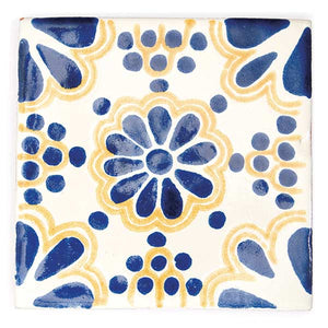 Lace blue & yellow 10.5 x 10.5cm