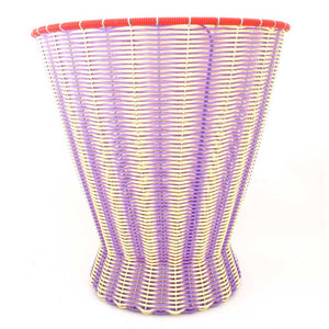 Cream and lilac hand made paper basket