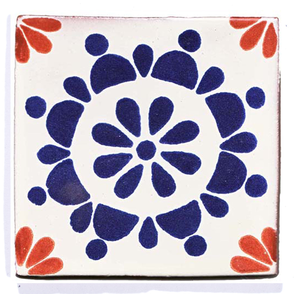 Rocio terracotta and blue 10.5 x 10.5cm
