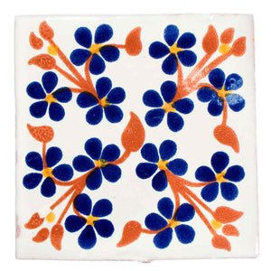 Violets blue and terracotta 10.5 x 10.5cm