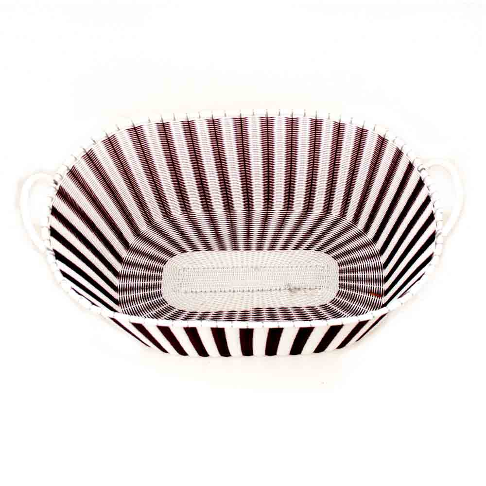 Aubergine and white ironing basket