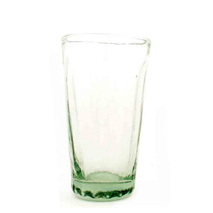 Clear ribbed flared tumbler